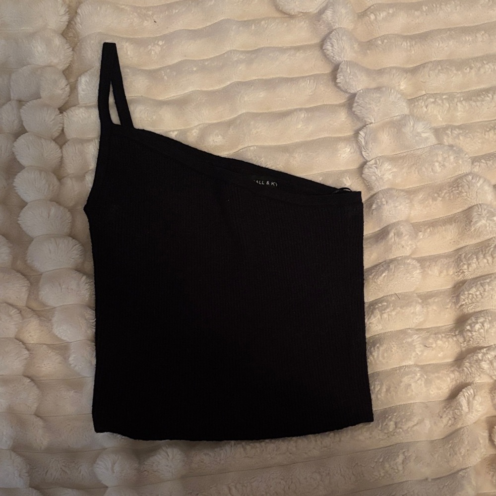 Kendall & Kylie Black Asymmetrical Tank Top